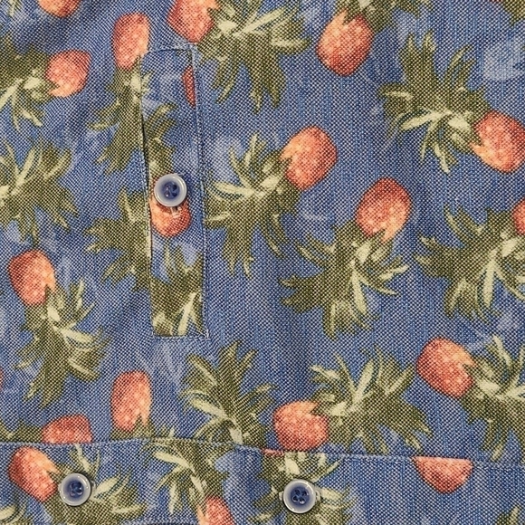 AGE of Wisdom Pineapple Print Casual Button-Up Shirt - Picture 3 of 6